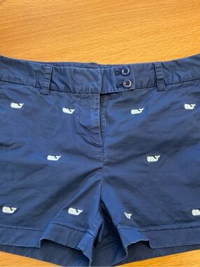 Vineyard Vines Navy Casual Shorts with Light Blue Whale Logo